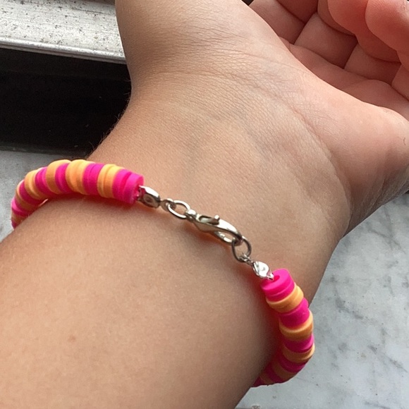 Hot pink/orange evile eye hart bracelets - Picture 4 of 4
